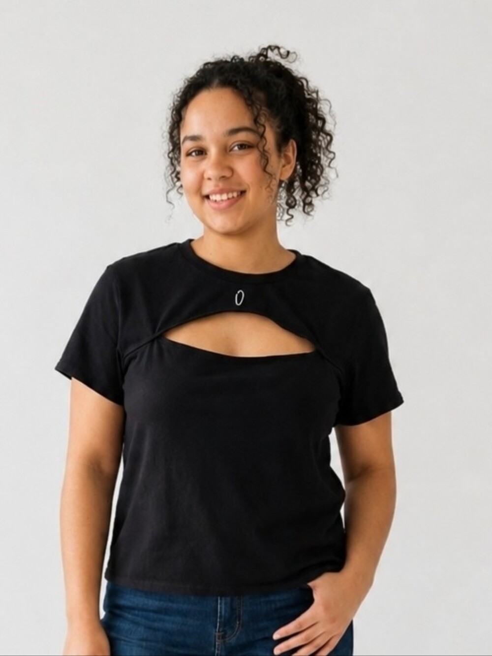 Hot Topic Black Short Sleeve Cutout Coffin Tee Size 3